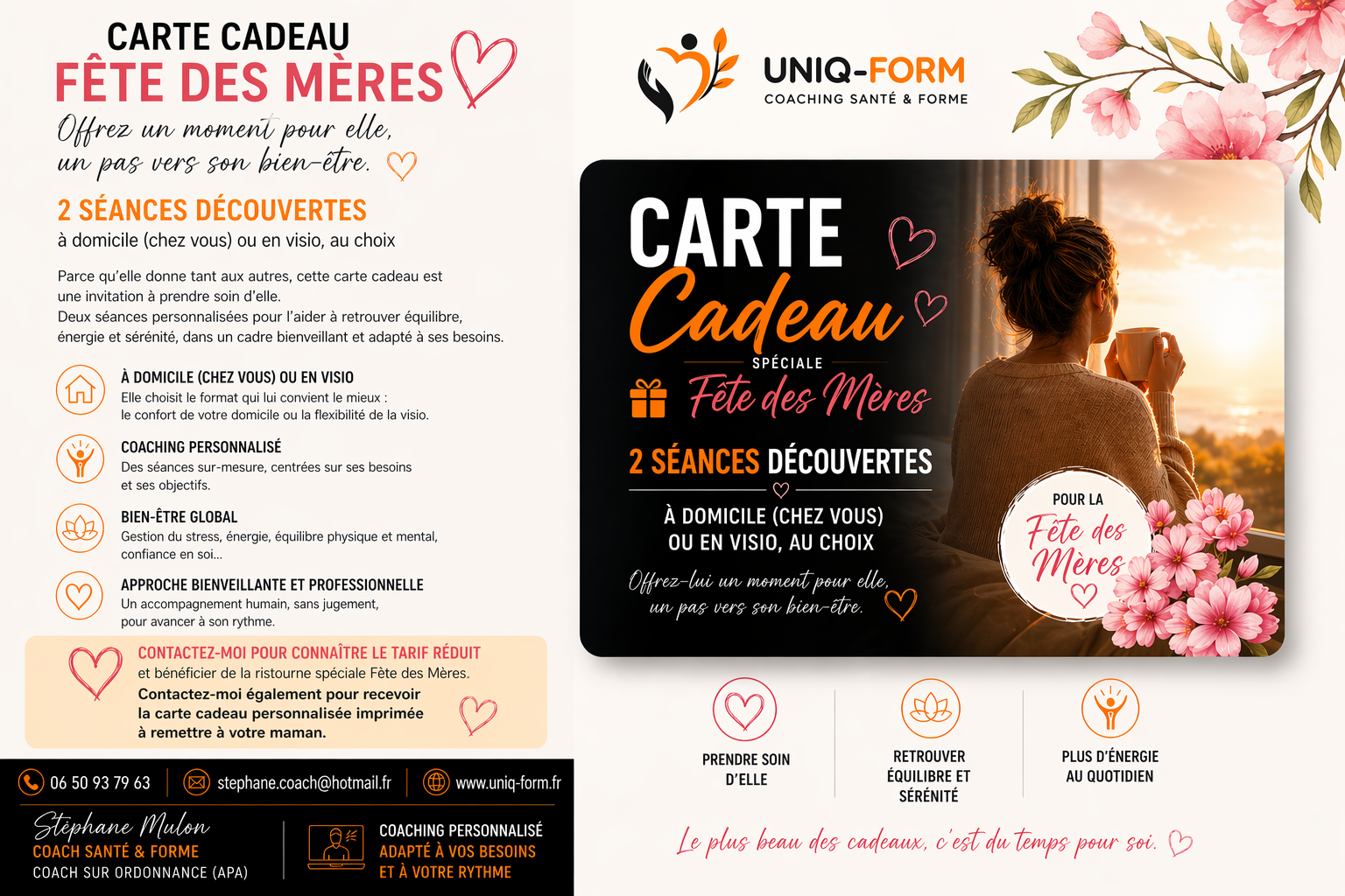 Carte cadeau Fête des Mères – 2 séances de coaching bien-être (à domicile ou en visio) – Image 2