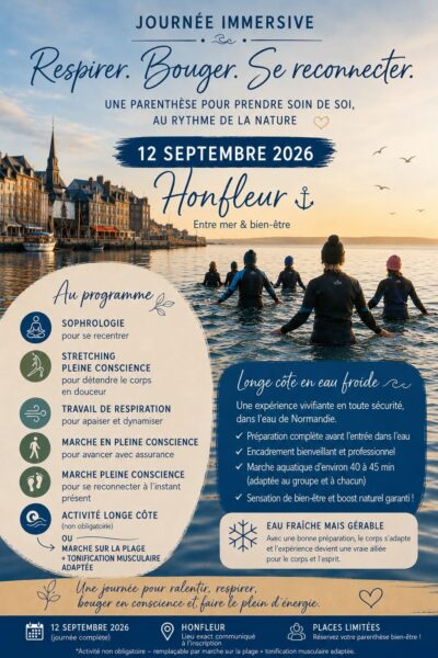 Journée Immersive Bien-Être à Honfleur – Sophrologie, Respiration et Marche dans l'Eau de Mer Uniq Form Stéphane Mulon et Valérie Delcourt