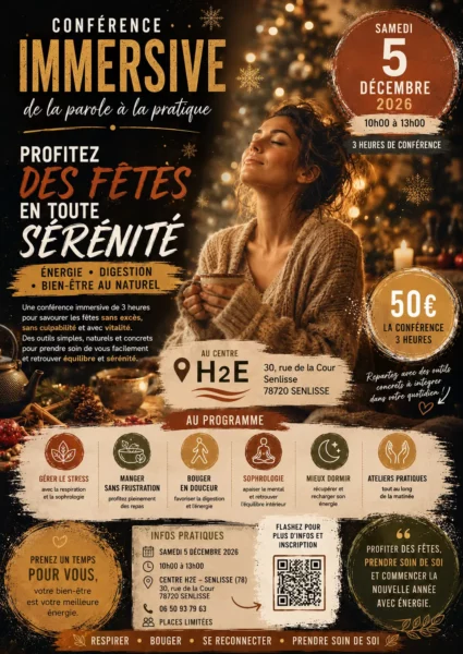 Affiche conférence décembre 2026 / Profitez des fêtes en pleine forme. Uniq Form